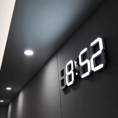 3D LED Wall Clock Modern Design Digital Table Clock Alarm Nightlight Saat Reloj De Pared Watch for Home Living Room Decoration