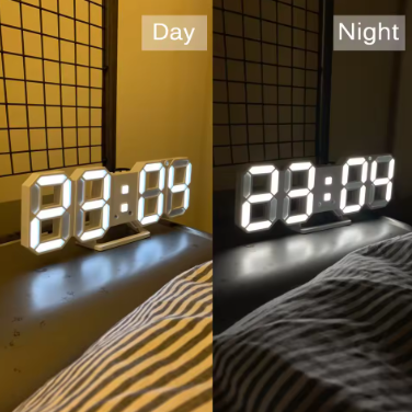 3D LED Wall Clock Modern Design Digital Table Clock Alarm Nightlight Saat Reloj De Pared Watch for Home Living Room Decoration